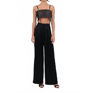 NEW NONCHALANT LABEL karter crop top in black